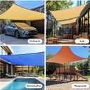 Quictent 185G HDPE Square 24x24FT Sun Shade Sail Canopy 98% UV Block Top Outdoor Cover Patio Garden with Hardware Kit (Brown)