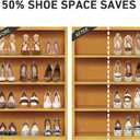 NVGSN Shoe Slots Organizer 20 Pack - Shoe Stackers, Space Savers 50%, 4 Levels Adjustable, Double Layer Holders for Closet, White