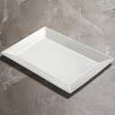 18" x 12" Large Serving Platter, Porcelain Heavy-Duty Large Serving Tray, White Rectangular Plate for Turkey, Food, Fruit, Party, Wedding, Christmas, Chip and Scratch Resistant