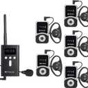 Retekess T130S T131S(2nd Gen T130) Audio Tour Guide System,Church Translation System, Hi-Fi Sound, 100m, D-Shaped Headphones for Both Ear, Tour Guide Headsets for School