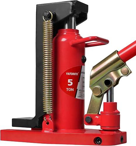 YATOINTO Toe Jack, 2.5-Ton Claw & 5-Ton Saddle, 2-in-1 Hydraulic Bottle Jack for Top and Low-Profile Lifting, with Connectable Handle for Auto Repair, Farm, Home