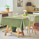 Linen Textured Rectangle Tablecloth, Waterproof & Stain Resistant Fabric Table Cloth, Wrinkle Free Linen Dining Decorative Farmhouse Table Cover for Dining/Buffet/Wedding, 52 x 70 Inch, Sage Green