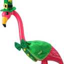 St Patrick's Day Flamingo Outfits Porch Flamingo Costume Green Clover Statue Clothes Irish Yard Ornaments for Outdoor Lawn Garden Decor Statue Not Included(St Patrick's Day)