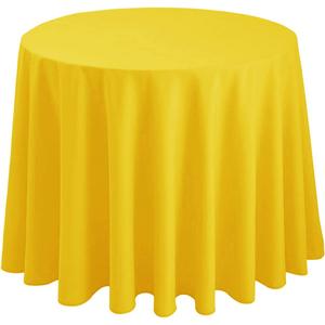 Hiasan Round Tablecloth 120 Inch - Waterproof Stain Resistant Spillproof Polyester Fabric Table Cloth for Dining Room Kitchen Party, Yellow