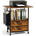 22IN Mobile File Cabinet, Rolling Filing Cabinet with Fabric Drawers
Rotating File Stand, Printer Stand with Fabric Drawers, Storage Shelf for A4/Letter, for Home Office Living