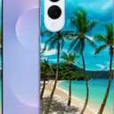for Samsung Galaxy S25 Edge 5G, Samsung S25 Edge Case - Tropical Beach Palm Tree Design Printed Cute, Sleek Hardshell Protective Designer Phone Back Case for Samsung S25 Edge White