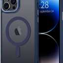 Hython Case for iPhone 14 Pro Case Magnetic Translucent Matte Phone Cases 6.1" [Compatible with MagSafe] Thin Slim Fit Shockproof Bumper Hard Protective Cover for Women Men Girls, Deep Blue