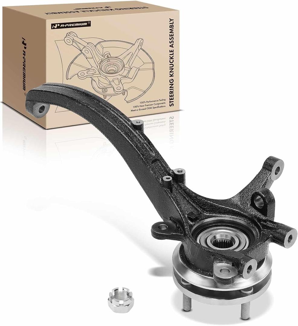 A-Premium Front Right Steering Knuckle & Wheel Bearing Hub Assembly | Compatible with Hyundai Sonata & Kia Optima, 2002 2003 2004 2005, 2.4L 2.7L, Passenger Side, From 01/03/2002, Front Right Passenger Side