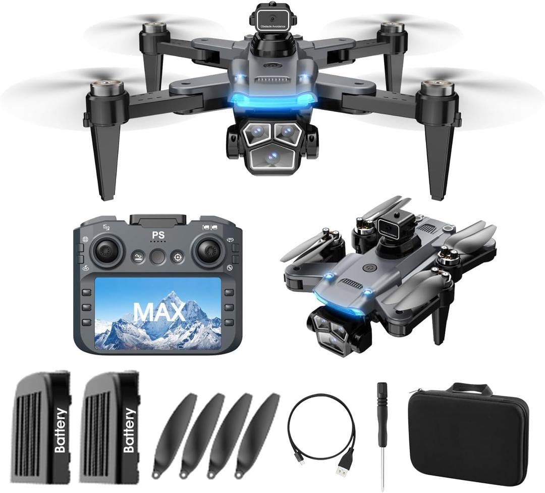Drone with Camera 4k, HD Drones for Adults, Remote Controller with Screen,Foldable Portable Quadcopter, Obstacle Avoidance, Brushless Motor FPV