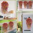 4PCS Artificial Hanging Flowers for Outdoors Summer Decoration, Upgrade UV Resistant Faux Silk Hanging Plants for Outside Home Planter Porch Patio Decor (Multicolour)