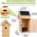 Smart Bird House with Camera, 2.4G WiFi & App Alerts, 160 Wide View 1080P HD Wireless Birdhouse, Auto Capture Bird Video & Motion Detection, Smart Bird House Camera Solar Powered (Natural, Normal)