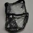 See-Through Clear Sling Backpack, Crossbody Bag for Men, Transparent Concert Approved Bag Plastic One Strap (Medium, Black)