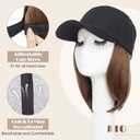 S-noilite Hat Wig for Women, Baseball Cap Hat Wigs with Short BOB Hair Attached Synthetic Hair Extensions Adjustable Medium Brown