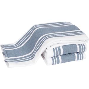 All-Clad Dual-Purpose Kitchen Towels: Highly Absorbent, Super Soft Long Lasting - 100% Cotton, 17"x30" Dish Towels for Cleaning & Drying Dishes, Pans, Glassware, or Countertops, (3-Pack), Indigo