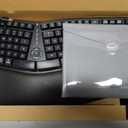 MEETION Ergonomic Keyboard and Mouse, Wireless Keyboard with Vertical Mouse, Split Curved Keyboard with Wrist Rest, Natural Typing USB Receiver Rechargeable Full Size, Windows/Mac/PC/Laptop, Large