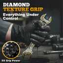 TitanFlex Heavy Duty Black Industrial Nitrile Gloves with Raised Diamond Texture, Latex Free (6mil/8mil)