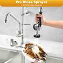 Commercial Sink Faucet With Sprayer For kitchen-Staff: BESTJEEF Commercial Wall Mount Kitchen Sink Faucet With Pre Rinse Sprayer For Kitchen Cook- 36" Height Faucet With 8" Center And 12" Add-On Spout