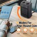 Space Heater, 1500W Electric Heaters Indoor Portable with Thermostat, PTC Fast Heating Ceramic Room Small Heater with Heating and Fan Modes for Bedroom, Office and Indoor Use