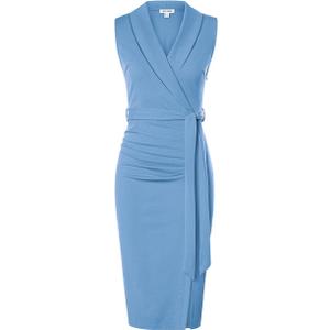 GRACE KARIN Women's Wear to Work Sleeveless Ruched Bodycon Office Pencil Midi Dresses with Belt.44