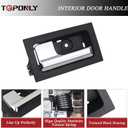 TQPONLY Interior Door Handle,Compatible with 2009-2014 Ford F150 Front/Rear Left Driver& Right Passenger Side (Chrome Lever+Textured Black)