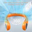 Portable Neck Fan, Personal Wearable Bladeless Fan, 6000mAh USB Rechargeable, 360° Cooling, LED Display, 4-Speeds, Hands Free Fan for Outdoor Indoor, Birthday Gifts for Men Women Dad Mom (Orange)