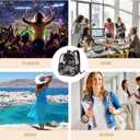 MUSEVOS Clear Backpack for Stadium Events Approved 12×6×12, Thick TPU Mini Clear Bag with Front Pocket for Concert Sport Events Work Travel, Black