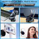 Foldable Magnetic Phone Holder  Double-Sided Suction & Strong Magnet Mount for All Smartphones, Hands-Free Stand for Car, Desk, Mirror, Gym & Wall (Black)