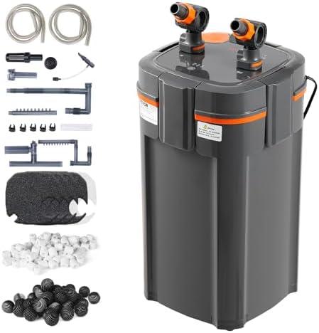 VEVOR Aquarium Filter 396GPH, 5-Stage Canister Filter 125-200 Gallon, Ultra-Quiet Internal Aquarium Filter with UV Protection, Submersible Power Filter with Multiple Function for Fish Tanks, 20W