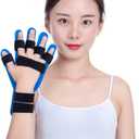 Finger Training Device Hand Brace Stroke Hand Straightener Splint for Bent Fingers Hand Splints for Straightening fingers Resting Hand Splint Splint Finger Training Stroke Device (Blue Resting Hand Splint)