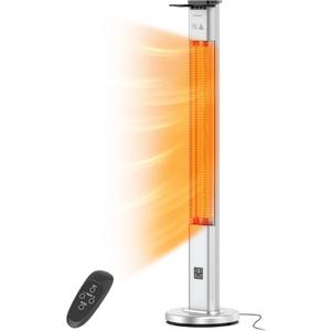 Electric Heater for Patio, 48.5" Large Standing Premium Space Heater IP65 Waterproofed for Indoor or Outdoor Use, 1500W with 9 Hours Timer