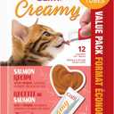 Catit Creamy Lickable Cat Treat, Healthy Cat Treat, Salmon, 12 Pack (0.5 Ounce (Pack of 12))