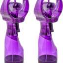 O2COOL Deluxe Handheld Battery Powered Water Misting Fan (Purple) 2 Pack