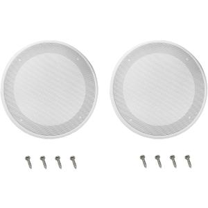 2-Pack 6.5 Inch Round Ceiling Speaker Grilles White Decorative Mesh Cover with Screws for Home Speaker Protector Decorative Cover