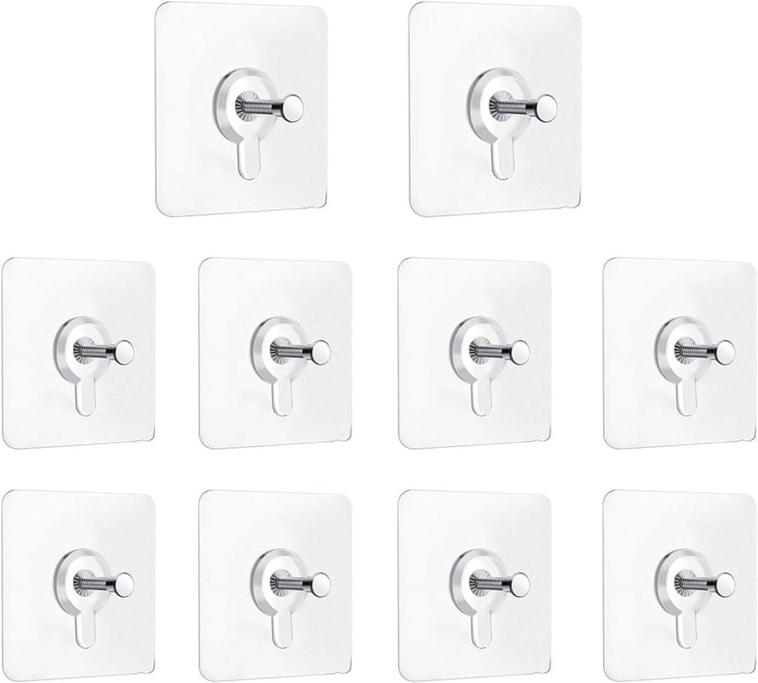 Picture Hangers Without Nails, Wall Hangers Without Nails, Adhesive Wall Hooks Command Hooks Picture Hanging for Inside Kitchen, Bathroom, Home and Office, 10pcs