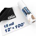 Crawl Space Vapor Barrier - 15 Mil Vapor Barrier - (12' x 100'), Tear Resistant, Heavy Duty Vapor Barrier Plastic, Drop Cloth Moisture Barrier Plastic Sheeting Covering for Crawlspace Encapsulation