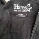 Hanes womens Slub Knit Full-zip Hoodie, Textured Cotton Zip-up T-shirt Hoodie for Women (Small, Black)