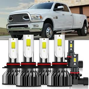 AMXTOBUB compatible with 2016 2017 2018 DODGE RAM 1500 2500 3500 With Projector, 9005 and 9005 High/Low Beam and 9145/9006 Fog Light Bulbs,Pack of 6