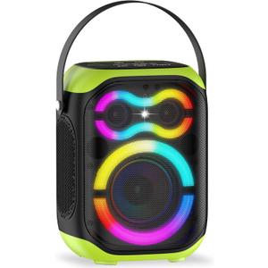 Portable Bluetooth Speakers 80W Big Powerful Wireless Outdoor Loud Stereo Deep Bass Sound Boombox TWS Home Party Speaker with Subwoofer LED Lights (Black)