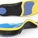 Plantar Fasciitis Insoles - High Arch Support Inserts, Gel Cushion, Relief for Flat Feet - 220+ lbs Orthotics Insoles Ideal for Work Boots (Blue, Men 9-10.5 | Women 10-11.5)