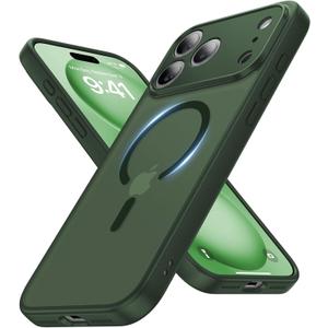 Faiono Magnetic for iPhone 17 Pro Case [Full Camera Protection][Military-Grade Protection][Compatible with MagSafe] Shockproof Protective Slim Phone Case for iPhone 17 Pro, Forest Green