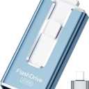 MFi Certified Flash Drive for iPhone iPad 512GB, Photo Stick for External Memory Storage, Easily Back Up and Save Photos Videos, USB Memory Stick Thumb Drive for iPhone/iPad/Android/PC (Sky Blue)