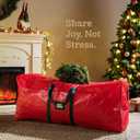 2 x Zober Christmas Tree Storage Bag - Fits 7.5 Ft Artificial Trees - Plastic, Waterproof Christmas Tree Bag For Storage Box For Xmas - Strong, Durable Handles - Label Card Slot - Red