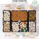 FYY Daily Pill Organizer,7 Compartments Portable Pill Case Travel Pill Organizer,[Folding Design] Large Pill Box for Purse Pocket to Hold Vitamins,Cod Liver Oil,Supplements and Medication-Clear Black