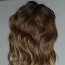 Fine Plus 20" Synthetic Wavy Hair Topper, 7"x7" Large Base, Clip-in Wiglet for Women 3-Tone Rich Brown with Dark Root