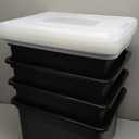 IRIS USA File Box, Plastic File Organizer with Lids for Letter/Legal File, Portable Document Box For Moving, Storage Bin with Durable and Secure Lid, Stackable Nestable BPA-Free, Black 35 Qt. 4 Pack