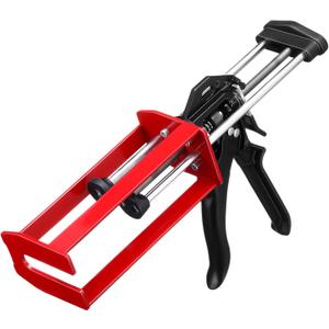 Relaxweex 1 Pcs Epoxy Gun Dual Component Caulking Gun, 200 ml / 6.75 Fl oz, Manual Double Cartridge Caulking Gunning for Panel Bonding Adhesive Applicator Fillers, Mix Ratio 1: 1 and 2: 1, Red