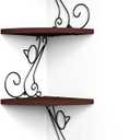 Alsonerbay Corner Shelf Wall Mount, 4 Tier Floating Shelves for Wall, Easy-to-Assemble Wall Shelves Rustic Wood Decor for Bedroom Living Room Bathroom Kitchen Office, Walnut Finish
