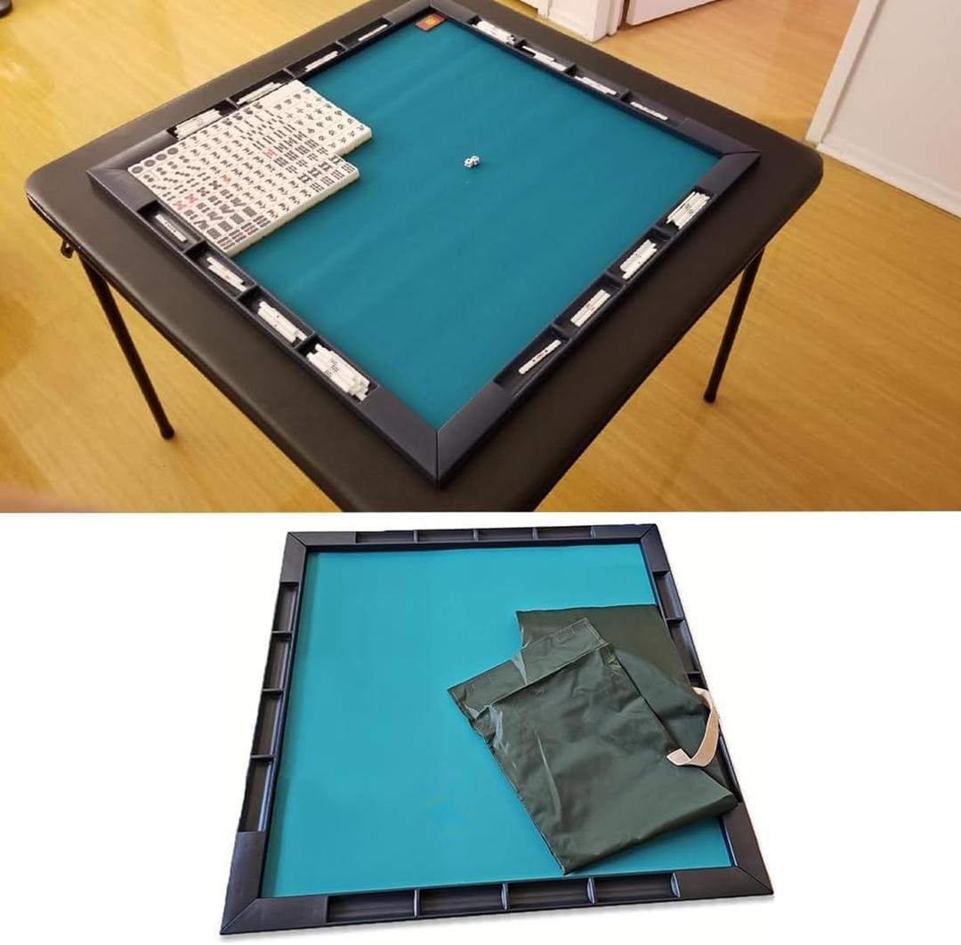 Premium Mahjong Mat with Storage Pouch & Built-in Grooves Convert Any Table into a Mahjong Gaming Station
