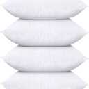 Utopia Bedding Throw Pillows (Set of 4, White), 18 x 18 Inches Pillows for Sofa, Bed and Couch Decorative Stuffer Pillow (18x18 Inch)