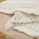 SUBRTEX Waffle Braided Bath Mat, 24" x 60" Soft Waffle Bath Rugs, Absorbent Non Slip Bathrooom Mats, Machine Washable Area Rug for Bathroom, Quick Dry, White